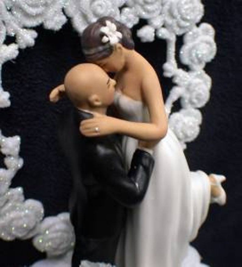 BALD Groom Dark Hair Bride Wedding cake topper Top YOU PICK Etsy