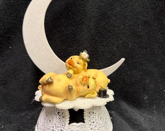 Pig Wedding Cake Topper funny top Shower Groom engagement moon Backdrop Hog Farmer country western