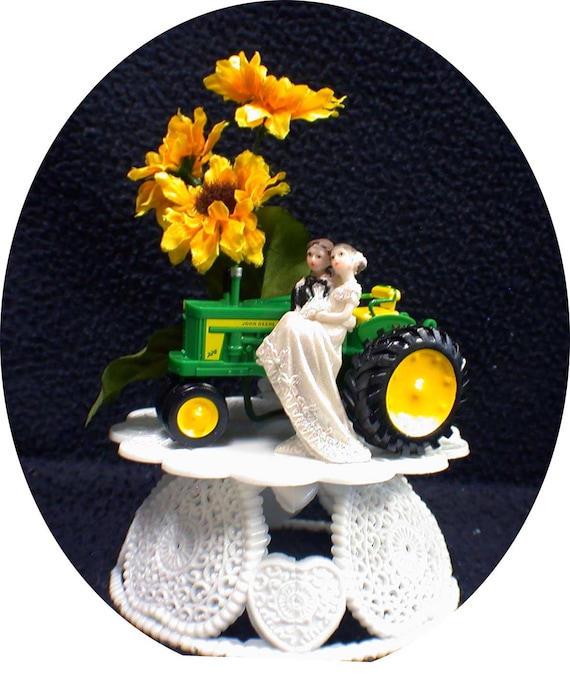 Sunflower Country Western John Deere Tractor Wedding Cake Etsy