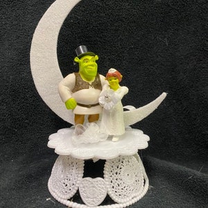SHREK 2 Donkey Dream works Wedding Cake topper ONLY Funny Fairytale adorable Shrek and Fiona ogre groom top