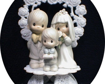 Wedding Cake Topper Precious Family Bride Groom Son Child Figurine kid