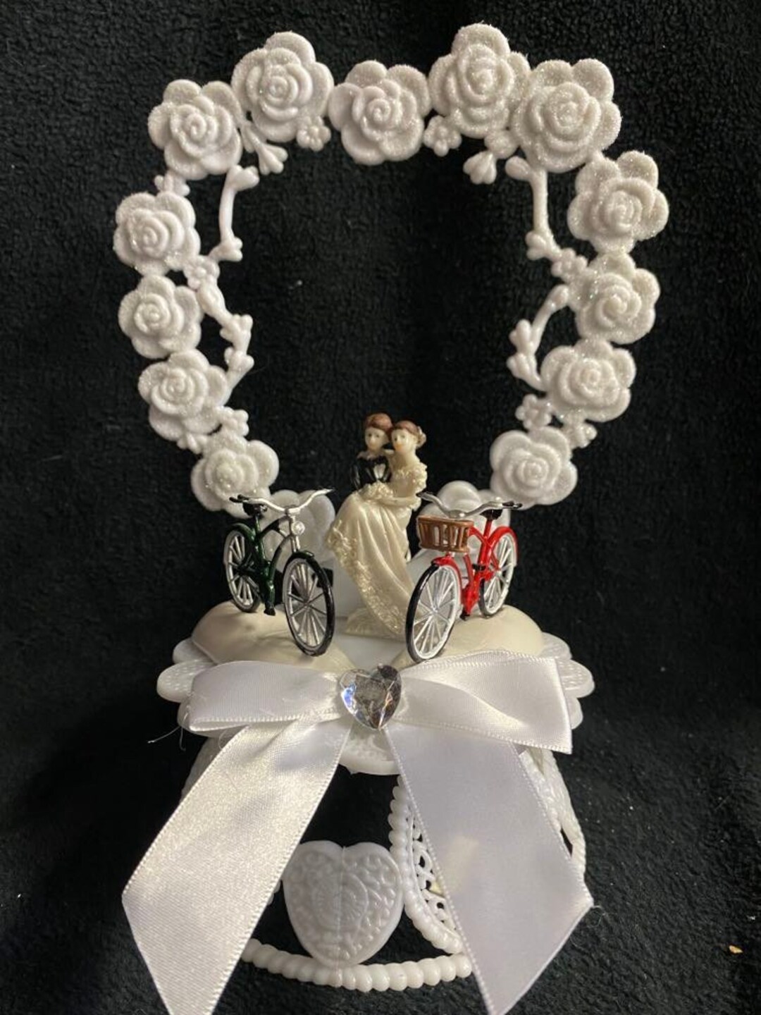 2 Bicycle Bike Trail Bride Groom Wedding Cake Topper Outdoors Sport ...