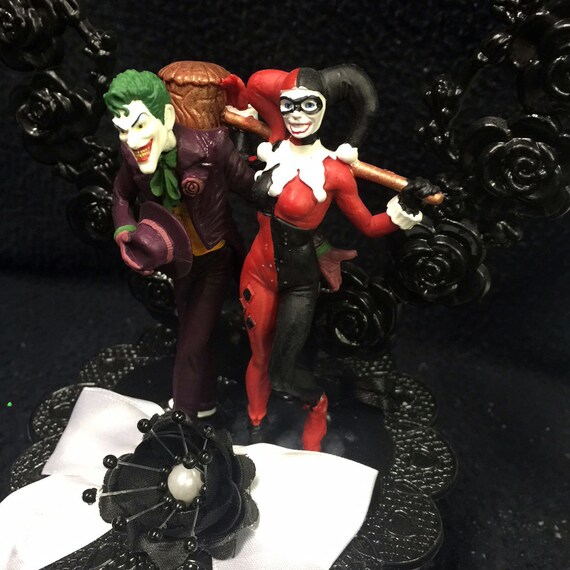 Joker Harley Quinn Dc Comic Wedding Cake Topper Funny Hero Etsy Norway