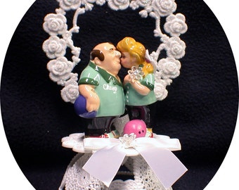 King Pin, Bowling Bowler Sports Lovers adorable Funny Wedding Cake Topper funny Bowl Groom top