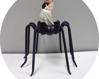 SPIDER Halloween Wedding Cake Topper Bride funny Groom top figure Scary Fall