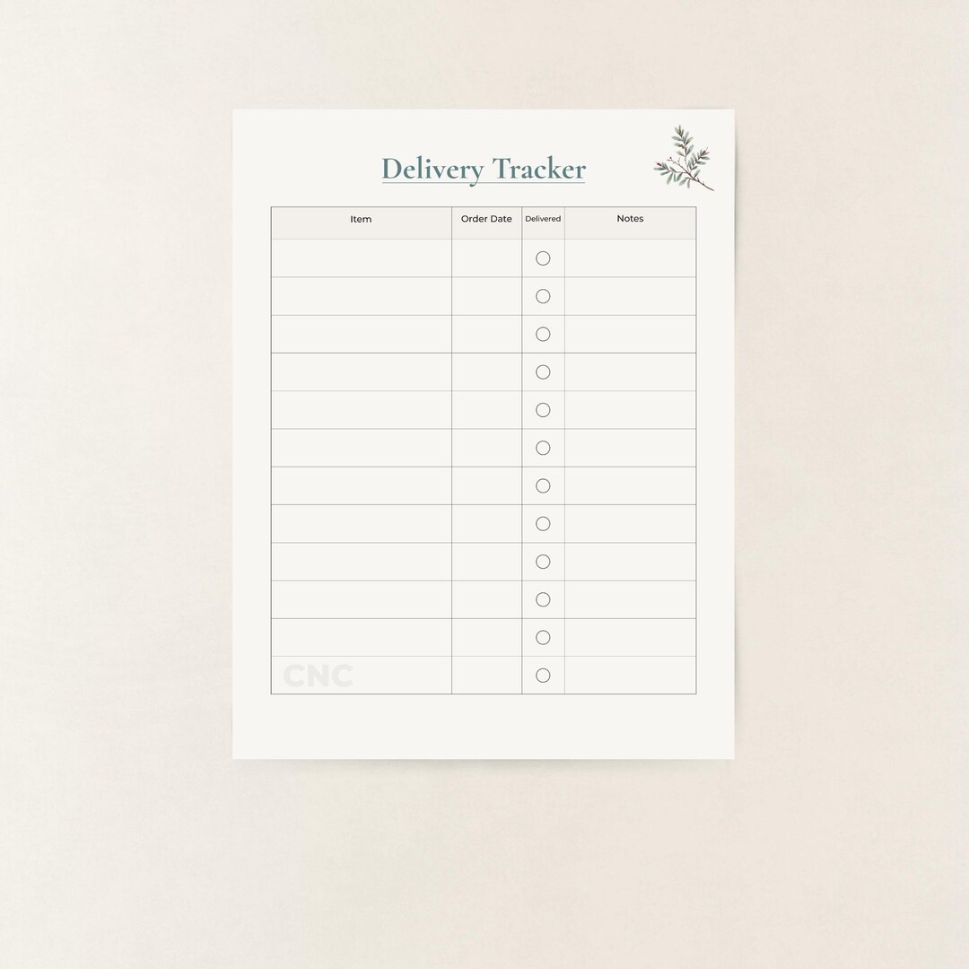 Delivery Tracker Printable – Holiday Order & Package Log, Minimal ...