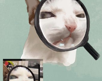 Retrato digital de gato personalizado: arte personalizado para mascotas