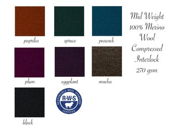Mid Weight 100% Wool Fabric sold by the HALF yard