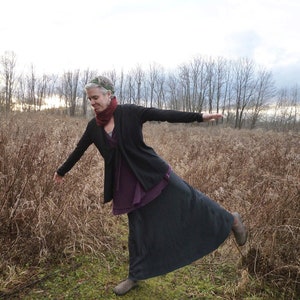 Mid Weight Merino Wool Maxi Skirt 100 Percent Wool