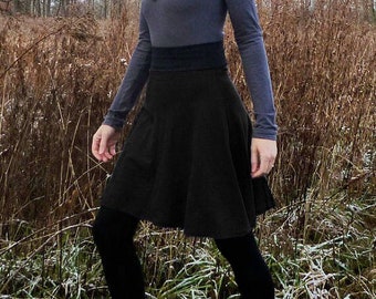 Mid Weight Knit Wool Aline Skirt