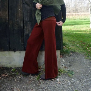 Mid Weight 100% Merino Wool Wide Leg Pants