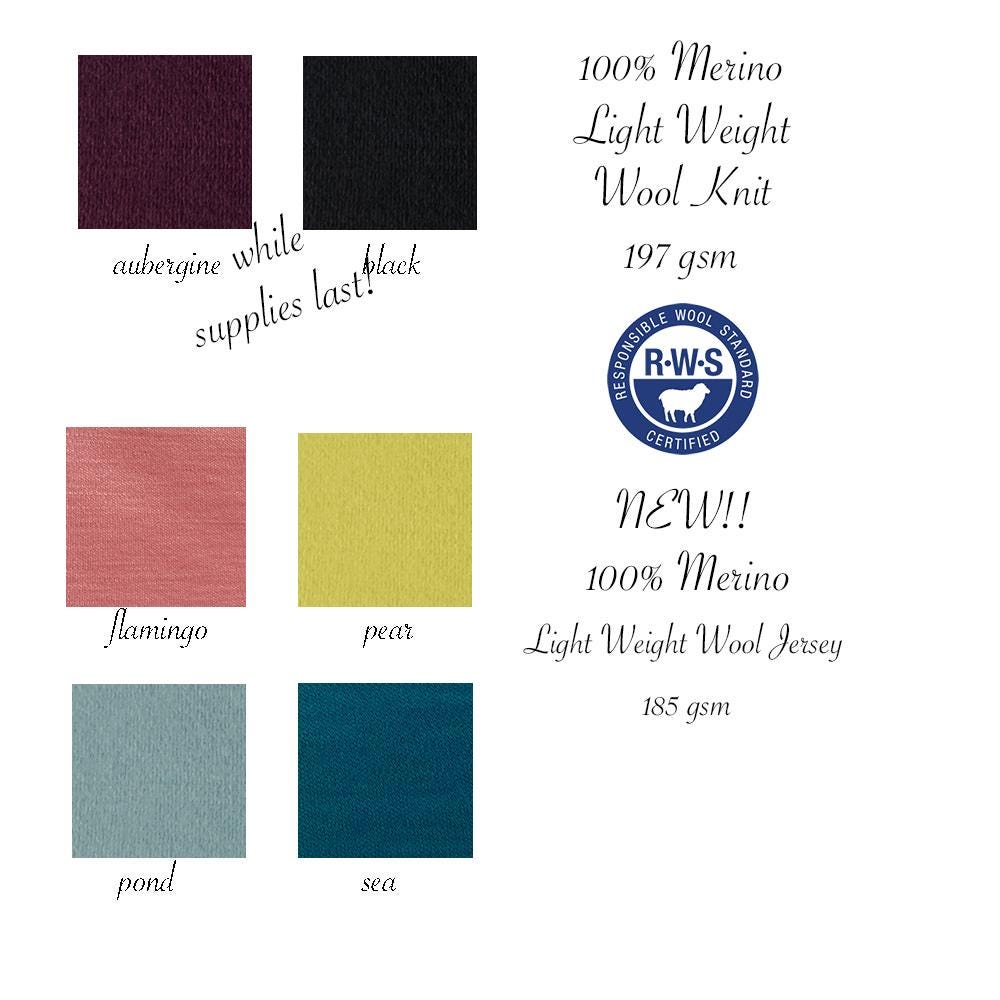 Worsted Merino Wool Jersey - 185gsm - Natural / Unbleached Worsted Merino Wool Jersey - 185gsm - Natural / Unbleached