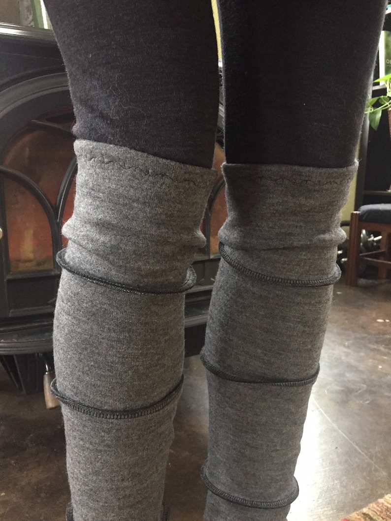 Heavy Weight Merino Wool Double Knit Leg Warmers image 1