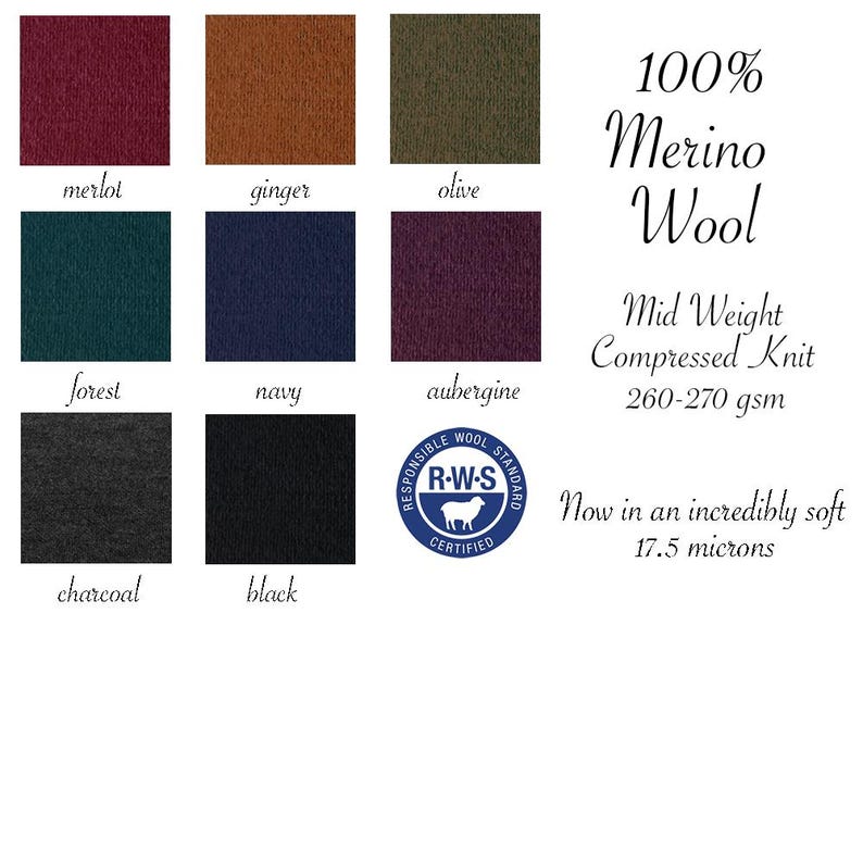 Mid Weight Merino Wool Fabric sold by the HALF yard 100 Percent Wool image 1