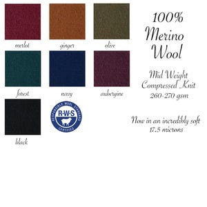 Mid Weight Merino Wool Fabric sold by the HALF yard 100 Percent Wool