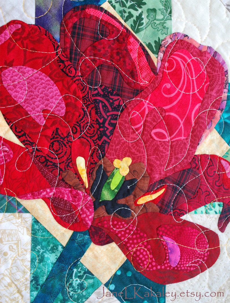 Art Quilt Pattern Tulip Applique Quilt Immediate Download PDF Etsy