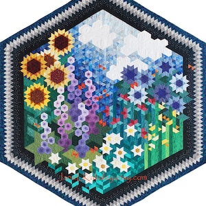 Quilt Pattern - The Other Side of My Grandmother&#39;s Flower Garden Quilt Pattern - Immediate Download PDF