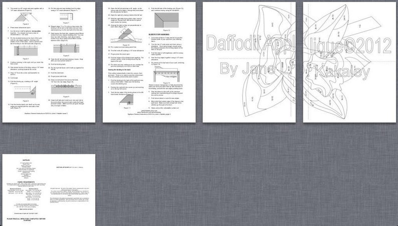 Quilt Pattern Daffodil Applique Art Quilt Pattern Immediate Download PDF image 5