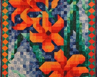 Quilt Pattern - Lily Mosaic quilt pattern - Immediate Download PDF