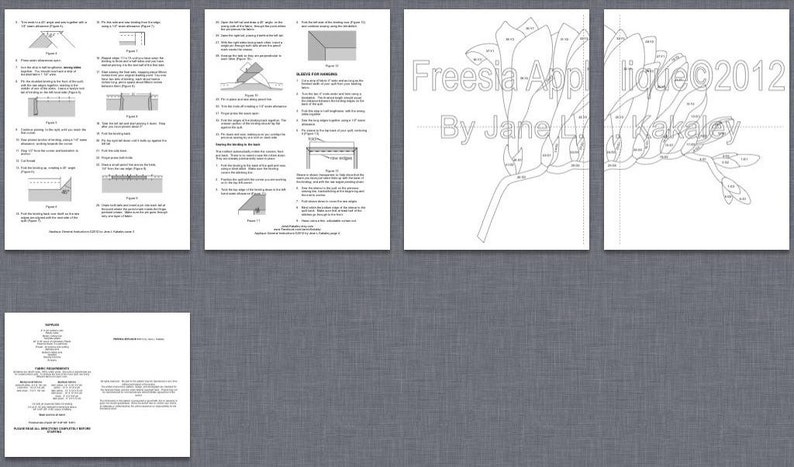 Quilt Pattern Freesia Applique Art Quilt Pattern Immediate Download PDF image 5