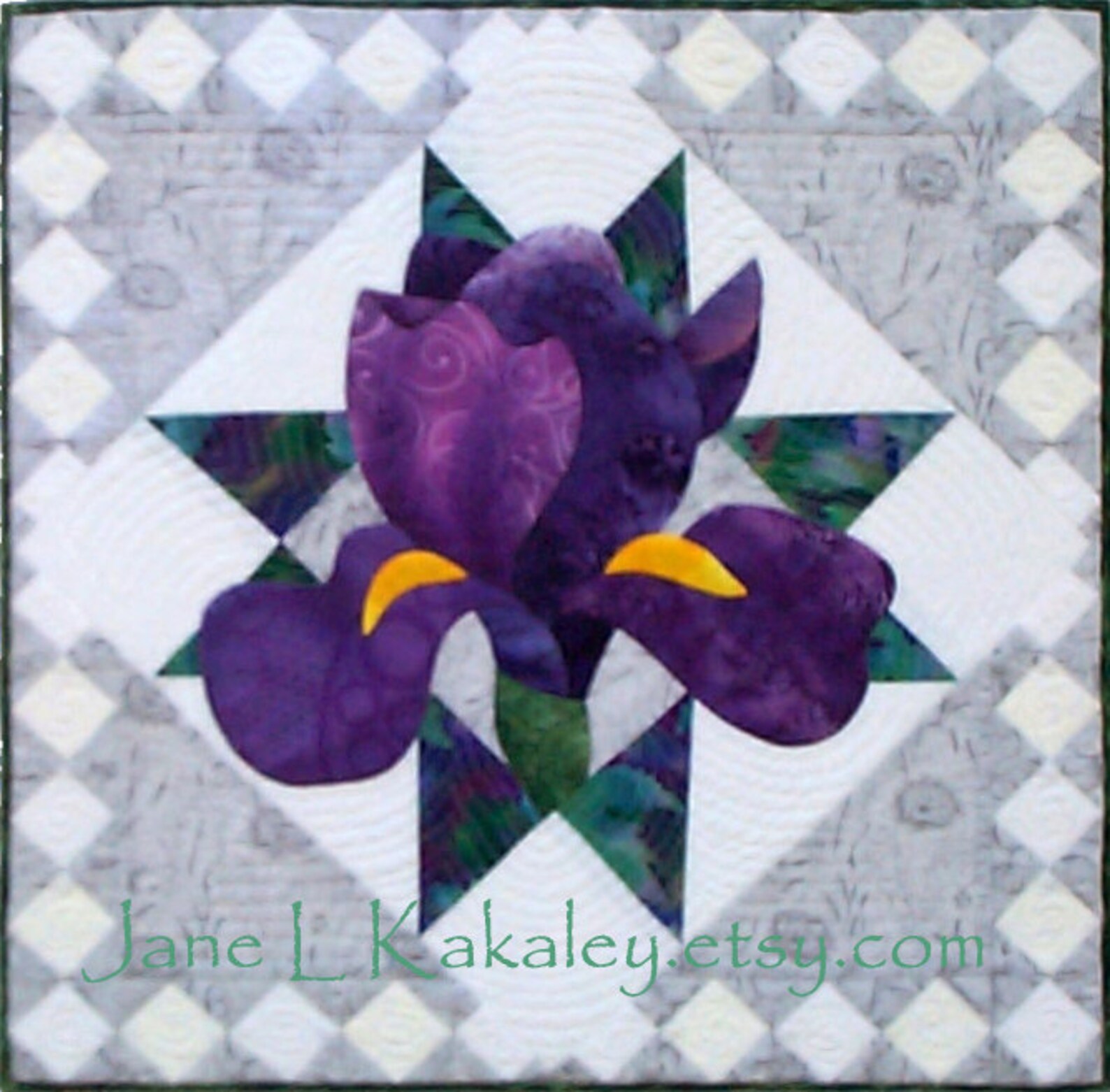 Quilt Pattern PDF Iris Applique Art Quilt Pattern Immediate Download Etsy