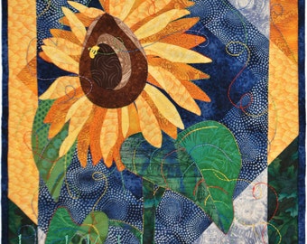 Sonnenblume Applikation Quilt Muster - PDF Quilt Pattern