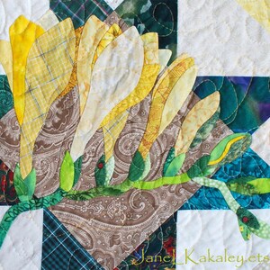 Quilt Pattern Freesia Applique Art Quilt Pattern Immediate Download PDF image 2