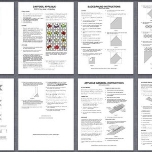 Quilt Pattern Daffodil Applique Art Quilt Pattern Immediate Download PDF image 4