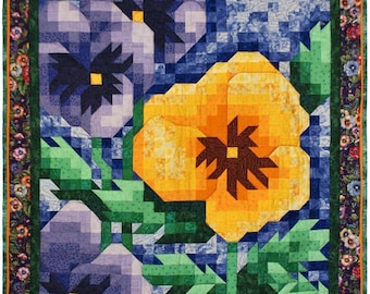 PDF Quilt Pattern - Pansy Mosaic Quilt Pattern