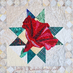 Quilt Pattern - Pétunia Applique Art Quilt - Téléchargement immédiat PDF