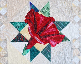 Quilt Pattern - Petunia Applique Art Quilt - Immediate Download PDF