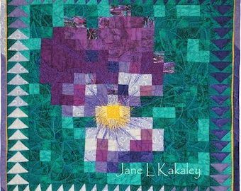 Quilt Pattern - PDF - Violet Mosaic Art Quilt Pattern - Immediate Download