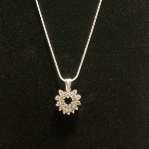 Sterling Silver Open Heart CZ Pendant Necklace - 1.44 Carat