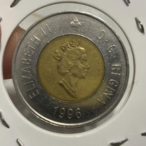 1996 Canadian Toonie Coin: Queen Elizabeth II, KM 270