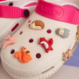 Fuchs Schuh Charms niedliche Tiere 10 Stück Schuhe Charme Kaninchen Eichhörnchen Clog Pins Accessoires Party Favors Geburtstagsgeschenke Urlaub Dekoration