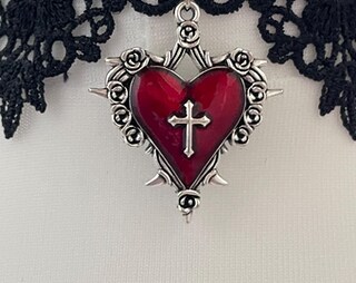 Collana Gotica Con Ciondolo Teschio E Rose – Cristallo Nero E Argento, Accessorio Unisex Per Halloween E Look Punk
