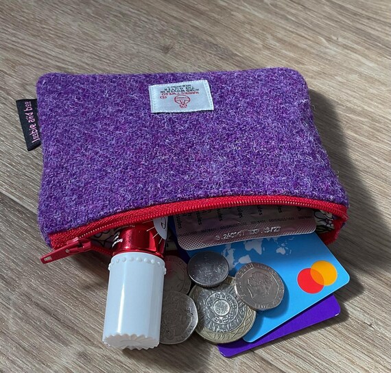 Bright Purple Harris Tweed Coin Purse Zipped Coin Pouch Change Purse Friend Gift Secret Santa Stocking Filler Etsy UK