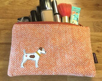 Azeeda 'Jack Russell' Waschtasche Aus Baumwoll-Canvas – Praktisch Für Make-up Und Reisen