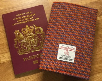 Harris Tweed passport cover, Harris Tweed passport holder - travel gift - gift for him - gift for her - gift for traveller - travel holder