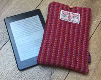 Pink Striped Harris Tweed kindle case, fabric kindle case, kindle paperwhite case, Harris Tweed kindle paperwhite, Mother's Day