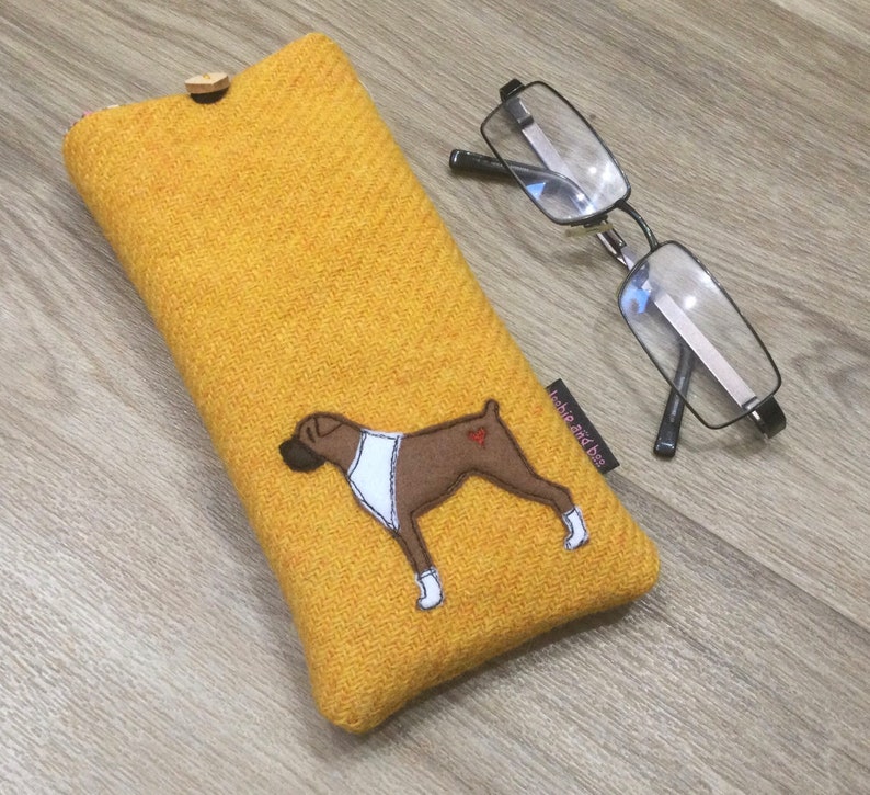 Boxer Dog Glasses Case Dog Specs Case Harris Tweed Specs Etsy