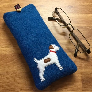 Jack Russell dog glasses case, Jack Russell dog spectacles case, Harris Tweed glasses case, Jack Russell gift, Jack Russell lover, dog lover