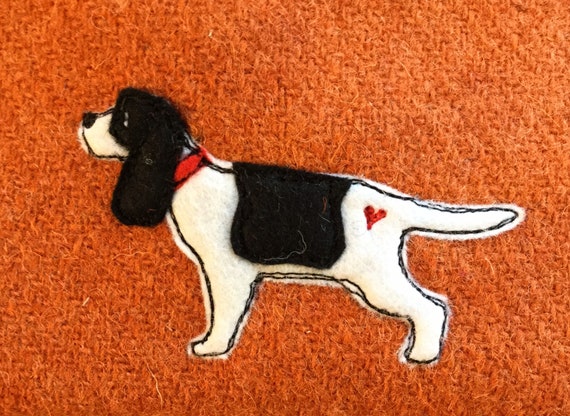 Cocker Spaniel Purse Cocker Spaniel Pouch Orange Harris Tweed Dog Make Up Bag Zipper Pouch Embroidered Dog Purse Spaniel Lover