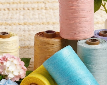 24 Colors Soft Raffia Crochet Yarn, 300m, For Knitting, Knitting Kit, Rafya Beach Hat Bag, Natural Washable