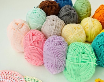 5-Ply Milk Cotton Amigurumi Yarn, 70 Colors, 50g Skein, Washable Yarn, Yarn For Crochet, Amigurumi, Knitting Yarn, Knitting Kit, Crochet Toy