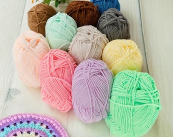 70 Colors 5-Ply Milk Cotton Yarn, 50g Skein, Washable Yarn, Yarn For Crochet, Knitting, Amigurumi, Knitting Yarn, Knitting Kit, Crochet Toys