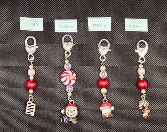 Vintage Bag Charm Upcycled Brighton Christmas Charm  Holiday Accessory