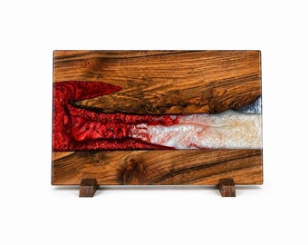 Tabla de embutidos personalizada de resina de nogal, tabla de servir con patas, tabla de quesos personalizada, decoración de cocina, regalo de boda, regalo de inauguración de casa