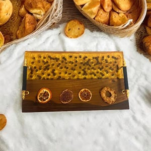 Personalized Charcuterie Tray , Handmade, Resin Walnut Wood Serving Tray, Custom Cheese Board, Wedding Gift, Resin Art, Charcuterie Board
