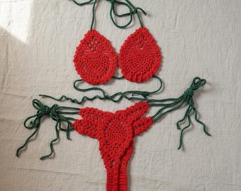 Handmade Crochet Bikini Set – Boho Festival Swimwear